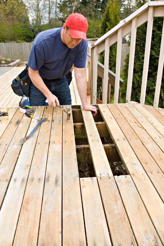 Tools used for deck repairs